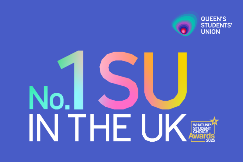 A graphic with colourful writing saying 'No1 SU in the UK'